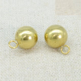 100 PCS 6mm Raw Brass Ball Beads Charms Pendant DIY Jewelry