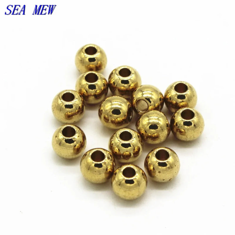 100 PCS 6mm Raw Brass Spacer Beads DIY Jewelry Making