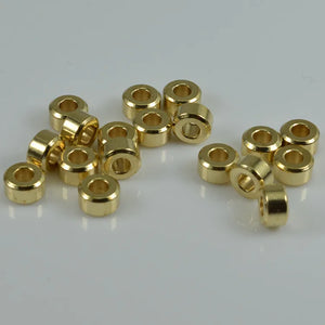 100 PCS 7x4mm Brass Round Spacer Beads 3mm Hole Jewelry Making