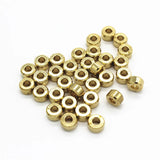 100 PCS 7x4mm Brass Round Spacer Beads 3mm Hole Jewelry Making