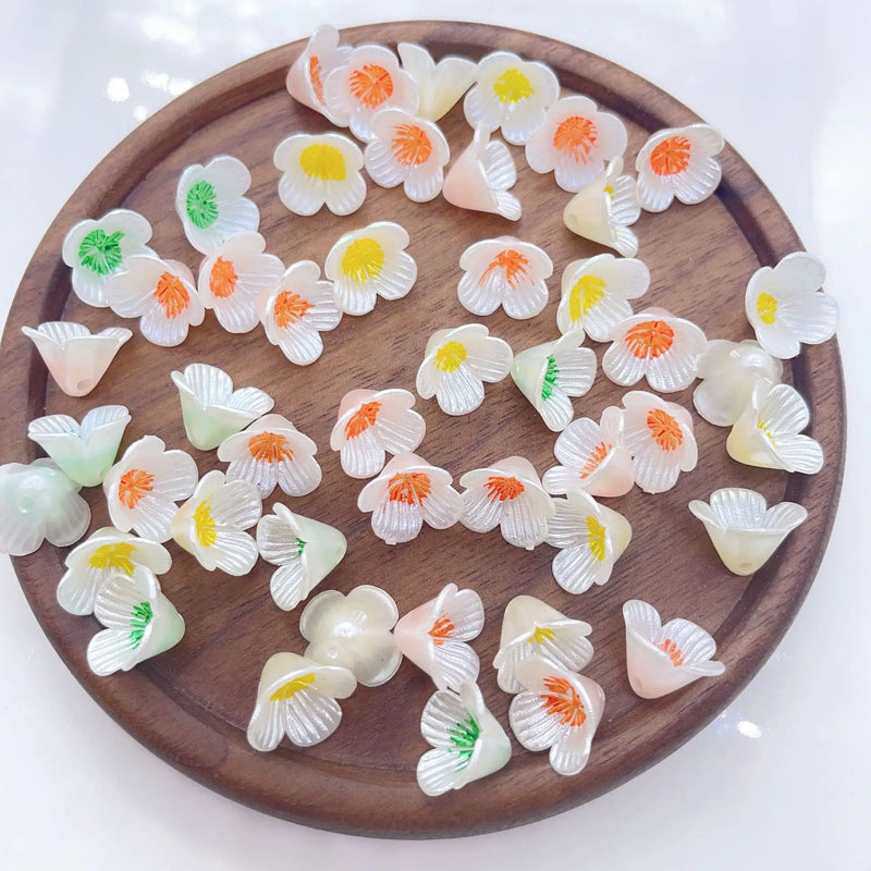 100 PCS Acrylic Flower Bead Caps DIY Jewelry Accessories