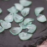 100 PCS 8x15mm Acrylic Green Petals Leaf Charms DIY Jewelry Making