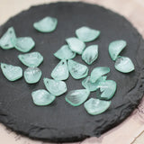 100 PCS 8x15mm Acrylic Green Petals Leaf Charms DIY Jewelry Making