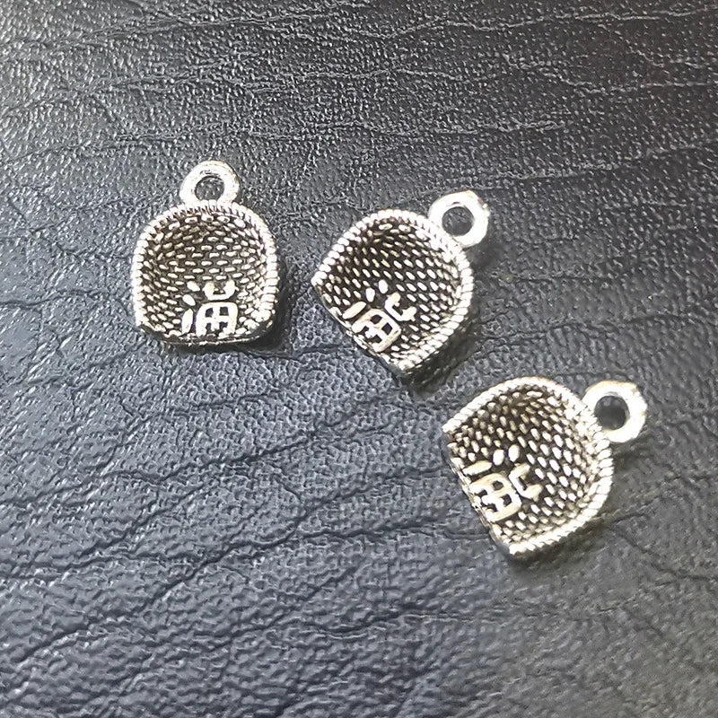 100 PCS Antique Silver Dustpan Charms Pendant DIY Jewelry Findings