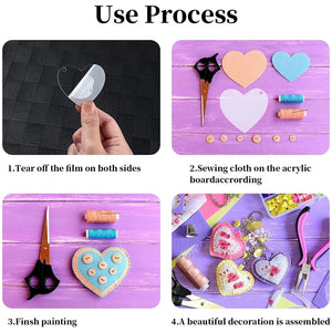 100 PCS Acrylic Blank Keychain Disc Set DIY Crafting 3 Shapes Transparent Blanks