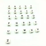 100 PCS Alphabet Letter Cube Food English Letter Bead BPA Silicone