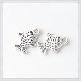 100 PCS Fish Pendant Charms Retro Silver Alloy DIY Jewelry Making