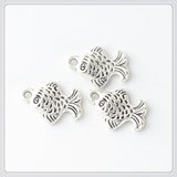 100 PCS Fish Pendant Charms Retro Silver Alloy DIY Jewelry Making
