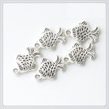 100 PCS Fish Pendant Charms Retro Silver Alloy DIY Jewelry Making