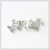 100 PCS Fish Pendant Charms Retro Silver Alloy DIY Jewelry Making