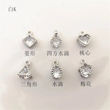 100 PCS Rhodium Zircon Pendant Charms For Jewelry