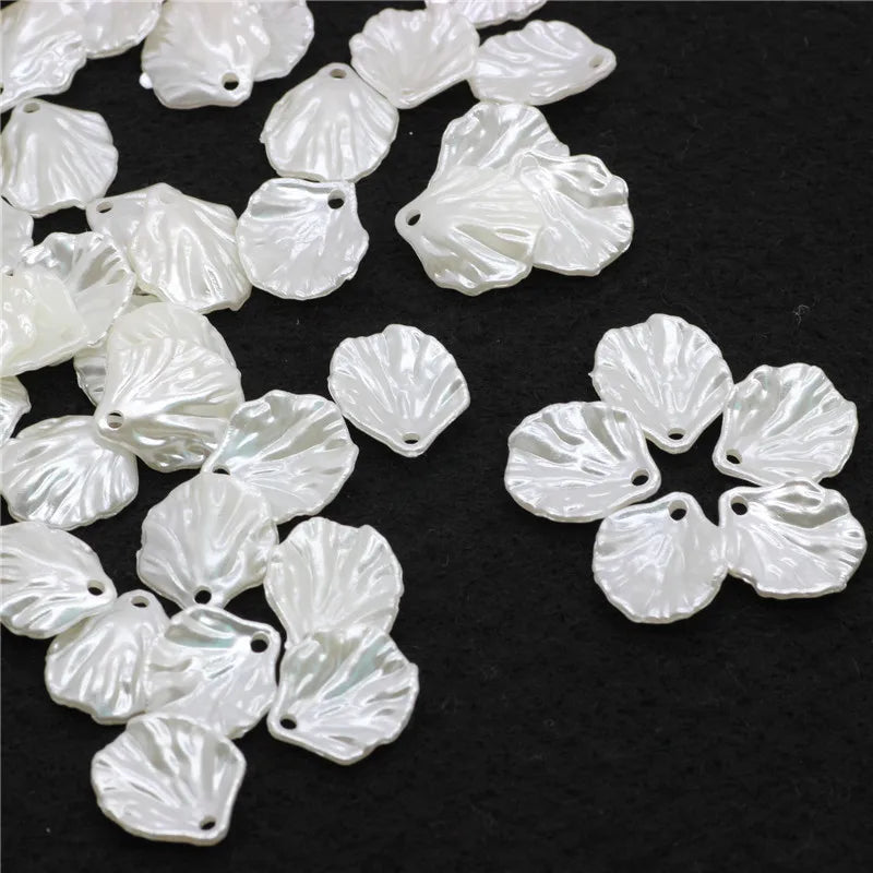 100 PCS Pearl Petals Charms for Jewelry Making