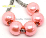 100 PCS Pearl European Beads Fit Bracelet Necklace ACB2