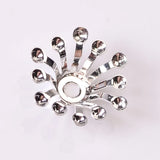 100 PCS Metal Copper Stamen Flowers Base Filigree Hollow Out Flowers Bead Caps