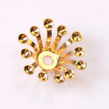 100 PCS Metal Copper Stamen Flowers Base Filigree Hollow Out Flowers Bead Caps