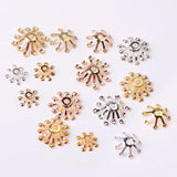 100 PCS Metal Copper Stamen Flowers Base Filigree Hollow Out Flowers Bead Caps