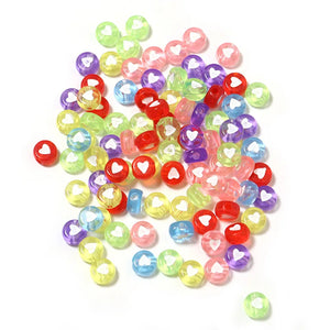 100 PCS/Pack 4 * 7 MM Acrylic Letter Peach Heart Love Beads DIY Beads
