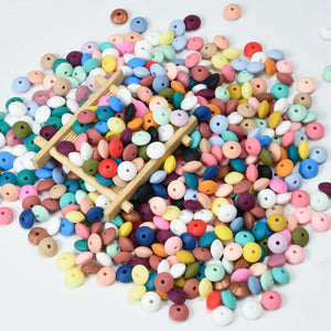 100 PCS Silicone 12MM Lentils Teething Necklace Baby Teether Toy