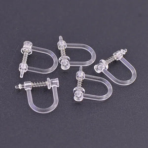 100 PCS Stainless Steel Spring Ear Clip Base for Jewelry Making