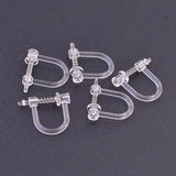 100 PCS Stainless Steel Spring Ear Clip Base for Jewelry Making