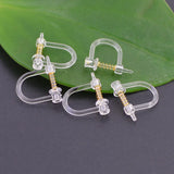 100 PCS Stainless Steel Spring Ear Clip Base for Jewelry Making