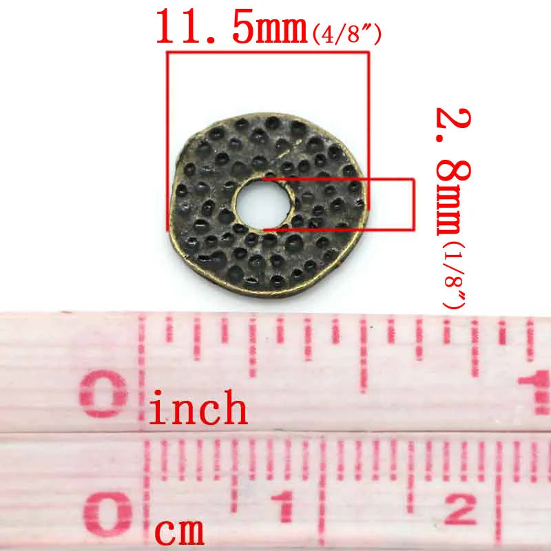 100 Pcs Antique Bronze Spacer Beads for Jewelry Making DIY 11.5x11mm