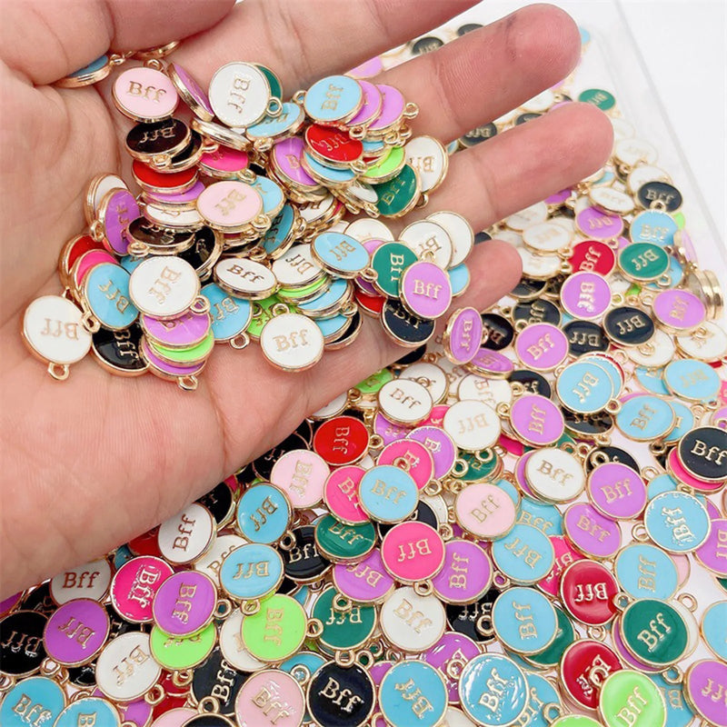 100Pcs Mixed Double Sided Love Enamel Charms for DIY Earring Jewelry Making