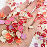 100Pcs Mixed Double Sided Love Enamel Charms for DIY Earring Jewelry Making