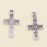 100 Pack Cross 9.5x17.5mm Tibetan Silver Pendant Antique Jewelry Making DIY