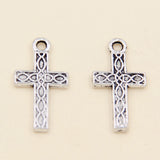 100 Pack Cross 9.5x17.5mm Tibetan Silver Pendant Antique Jewelry Making DIY