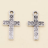 100 Pack Cross 9.5x17.5mm Tibetan Silver Pendant Antique Jewelry Making DIY