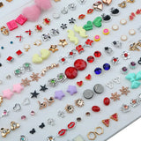 100 Pairs Crystal Small Stud Earrings Sets Girl Child Earring Jewelry