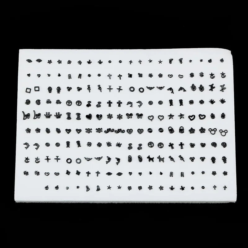 100 Pairs Crystal Small Stud Earrings Sets Girl Child Earring Jewelry