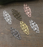 100 Pcs 12*27MM European Flower Charms Brass DIY Jewelry Vintage Pendant