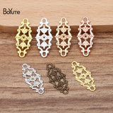 100 Pcs 12*27MM European Flower Charms Brass DIY Jewelry Vintage Pendant