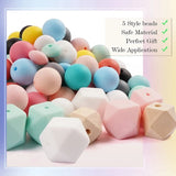 100 Pcs 15Mm Silicone Bead Kit DIY Keychain Bracelet