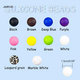 100 Pcs 15mm Silicone Beads Colorful Loose Beads for DIY Jewelry