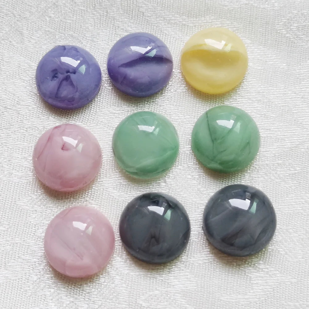 100 Pcs 16mm Round Resin Bicolor Beads for DIY Jewelry
