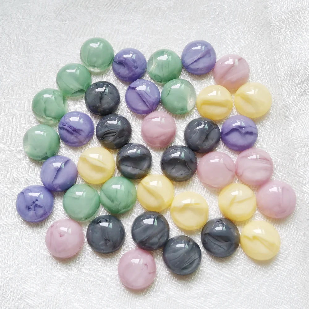 100 Pcs 16mm Round Resin Bicolor Beads for DIY Jewelry