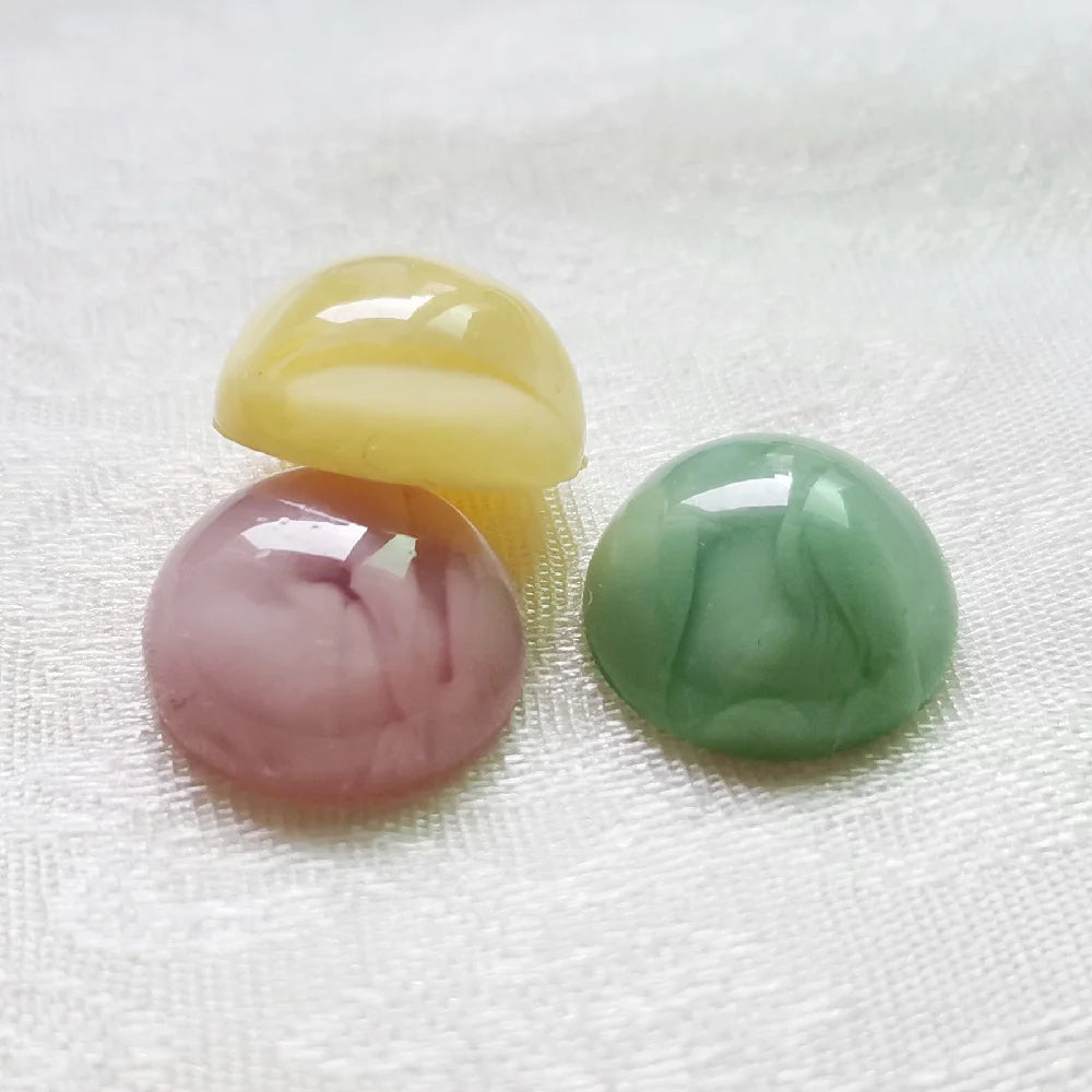 100 Pcs 16mm Round Resin Bicolor Beads for DIY Jewelry