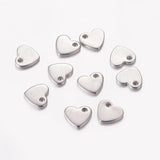 100 Pcs 304 Stainless Steel Heart Pendant DIY Jewelry Accessories