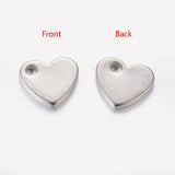 100 Pcs 304 Stainless Steel Heart Pendant DIY Jewelry Accessories