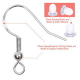 Jewelry Making Kit: 100 Silver Ear Hooks, 150 Earplugs, 50 Lap, 50 Ear