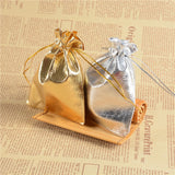 100 Pcs Adjustable Silver Cloth Drawstring Pockets Jewelry Packaging