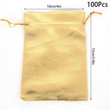 100 Pcs Adjustable Silver Cloth Drawstring Pockets Jewelry Packaging
