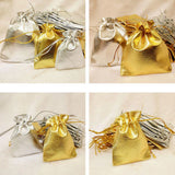 100 Pcs Adjustable Silver Cloth Drawstring Pockets Jewelry Packaging