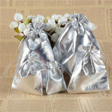 100 Pcs Adjustable Silver Cloth Drawstring Pockets Jewelry Packaging