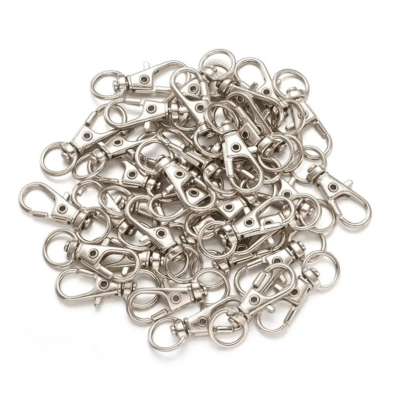100 Pcs Swivel Clasps Lobster Claw Clasp Keychain DIY Jewelry Making