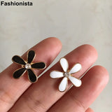 100 Pcs-Black Flowers 17mm Metal Flowers With Oil Drip