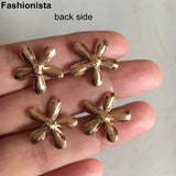 100 Pcs-Black Flowers 17mm Metal Flowers With Oil Drip